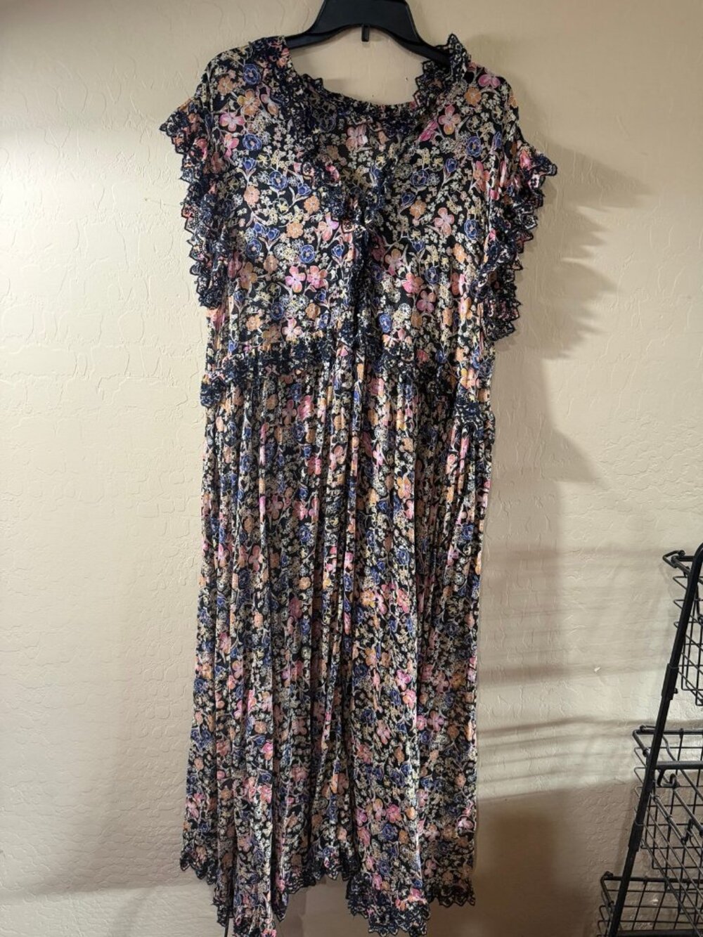 Floral Print Ruffle Maxi Dress